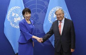 Japan PM Takaichi meets with U.N. head Guterres