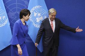 Japan PM Takaichi meets with U.N. head Guterres
