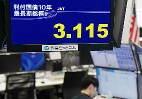 Japan's 10-year gov't bond yield rises to 3.115 percent